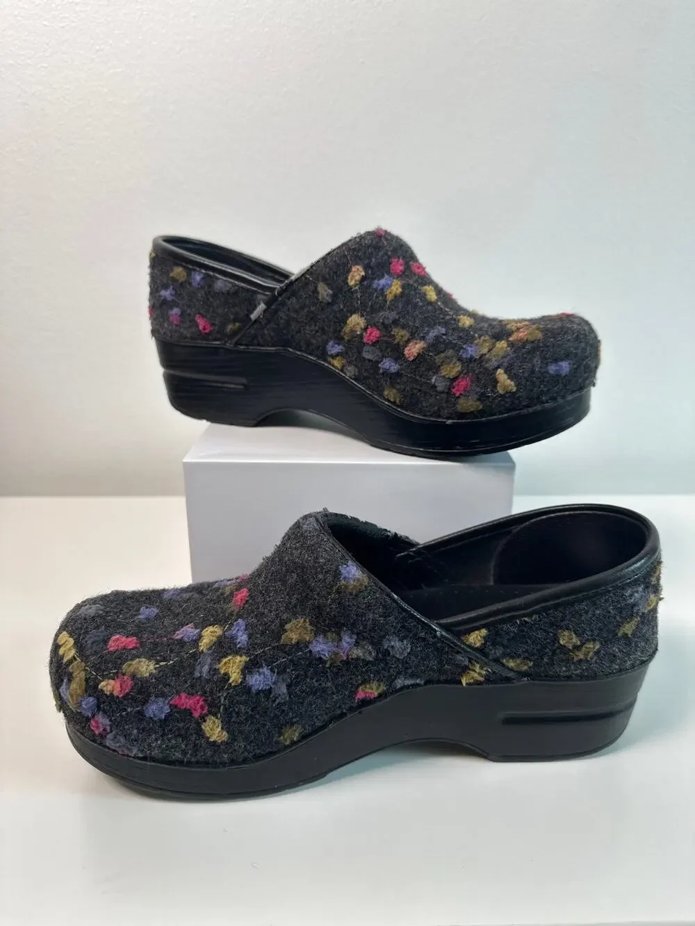 Dansko Professional Felted Wool Floral Clogs - Made in Italy | Size 37/US 6.5–7